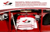 NATIONAL MEN’S SUMMER UNDER-18 TEAM SELECTION CAMp · ROSTER ALIGNEMENT TEAM CANADA/ÉQUIPE CANADA | RED/ROUGE # Name P S/C Ht. Wt. Born Hometown Club Team Pro Status No Nom P T/C