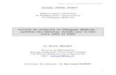 Activité de recherche en Pédagogie Médicale : synthèse des ... Dr Misset.pdf · B Misset, Mémoire de Pédagogie Médicale, Année 2007 Année 2006-2007 . Mémoire pour l’obtention