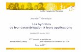 Les hydrates de leur caractérisation à leurs applications · 2 Société Française de Thermique Les hydrates de leur caractérisation à leur application Hydrate de CH4 Synthèse