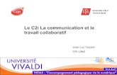 Le C2i La communication et le travail collaboratif · 2008. 4. 10. · C2i niveau 1 ou en sommes nous? • Phase transitoire – Pas ou peu de formations à l'informatique – Dans