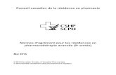 Normes d’agrément pour les résidences en pharmacothérapie ... · Conseil canadien de la résidence en pharmacie Normes d’agrément pour les résidences en pharmacothérapie