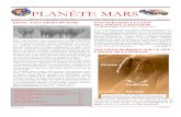 PLANÈTE MARS · Planète Mars 3 juillet 00 vieux terrains de la planète. Mais Mars est ensuite devenue une planète froide (les sondes Viking ont mesuré des températures au sol