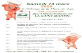 Samedi 14 mars 2020 L’Auberge de la Fleur-de-Lys...Samedi 14 mars 2020 L’Auberge de la Fleur-de-Lys vous propose son MENU EXCEPTIONNEL DE LA SAINT-MARTIN 10 1er plat servi à 12.30