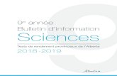 Bulletin d’information Sciences - Alberta Education · 2018. 11. 2. · Alberta Education, Provincial Assessment Sector 1 Sciences 9 Évaluation en Sciences 9e année Description