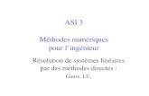 Gauss, LU, pour l’ingénieur Méthodes numériquesasi.insa-rouen.fr/enseignement/siteUV/ananum/04syslindirect.pdf · ASI 3 Méthodes numériques pour l’ingénieur Résolution