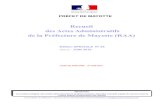 Recueil des Actes Administratifs de la Préfecture de Mayotte (RAA) · PRĖFET DE MAYOTTE Recueil des Actes Administratifs de la Préfecture de Mayotte (RAA) Édition SPECIALE N°