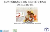 Conférence de restitutionlab.p2mpharma.com/.../uploads/2018/11/RESTITUTION-MIM.pdfConférence de restitution du MIM 2018 Pr SAME EKOBO Président de la Société Camerounaise de Parasitologie