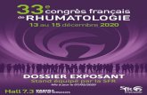 33e congrès français de rhumatologie · 2020. 5. 20. · Société Française de Rhumatologie | 80, rue de l’Abbé Groult – 75015 PARIS | Tél. : 01 42 50 00 18 – Fax : 01