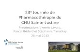 Pharmacothérapie du CHU Sainte-Justine · 2013. 5. 28. · 28 mai 2013 . Cas de psychopharmacie pédiatrique Pascal Bédard Pharmacien CHU Sainte-Justine . Le cas de Calvin •Autiste