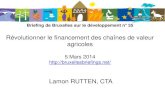 Briefing de Bruxelles sur le développement n 35 · 2014. 3. 13. · Briefing de Bruxelles sur le développement n ... Agent Exporter International Buyers (Supermarket chains and