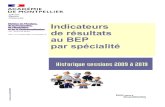 Indicateurs de résultats - Education.gouv.fr · 2018. 11. 20. · Indicateurs de résultats au BEP par spécialité Tel. : 04-67-91-48-62 Mél : ce.recdapec@ac-montpellier.fr Version