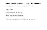 Budget primitif 2013 Loisirs & Culture - Andernos-les-Bains · 2013. 4. 4. · BUDGET PRIMITIF 2013 Dans un contexte économique des plus difficiles, la ville d’Andernos-les-Bains