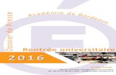 Rentrée universitaire 2016 - Education.gouv.fr...4 Les premières tendances de la rentrée universitaire 201 6 Au plan national, la rentrée 2016 est à nouveau marquée par une augmentation