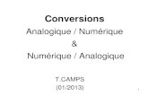 Analogique / Numérique Numérique / Analogiqueekladata.com/.../cours-CNA_CAN-2013.pdf · 2013. 9. 24. · Test >Vin = Arrêt conversion Avantages : Plus d ’influence I, C Résolution