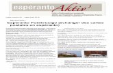 Découverte : Esperanto Poŝtkruciĝo (échanger des cartes … · 2019. 6. 3. · 4 bis rue de la Cerisaie, 75004 Paris Lettre numéro 92 – Juillet Août 2018 Découverte : Esperanto