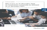 Mise à jour au 31 décembre 2019 de l'évaluation actuarielle ......8,2 % de la valeur actuarielle des prestations acquises et payables de la caisse des participants au 31 décembre