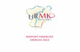 RAPPORT&FINANCIER EXERCICE&2013& - URPS MK ARA ... BUDGET&2014+ URMK - RHÔNE-ALPES Budget prévisionnel - Exercice du 1er janvier au 31 décembre 2014 Résultat 2013 Budget 2014 prévisionnel