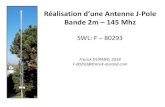 Réalisation d’une Antenne J-Pole Bande 2m 145 Mhz€¦ · Réalisation d’une Antenne J-Pole Bande 2m – 145 Mhz SWL: F – 80293 Franck DURAND, 2018 F-80293@franck-durand.com