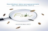 Mars 2017 Synthèse des programmes de recherche 2012itab.asso.fr/downloads/com-gc/synthese-colloque-fsov-2017-min.pdf · 9 - FDGEDA du Cher, 2701 Route d’Orléans - 18230 ST DOULCHARD