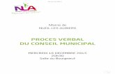 PROCES VERBAL DU CONSEIL MUNICIPAL · Le procès-verbal du Conseil Municipal du 28 octobre 2015 est adopté à l’unanimité. ADMINISTRATION – FINANCES 1. DECISION MODIFICATIVE