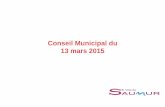Conseil Municipal du 13 mars 2015 - Château de Saumur · Parcours Détermination de quatre parcours : Loire famille: 30 kilomètres, via Gennes – Les Rosiers, Saint-Lambert des