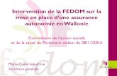 Intervention de la FEDOM sur la · Intervention de la FEDOM sur la mise en place d’une assurance autonomie en Wallonie Commission de l’action sociale et de la santé du Parlement