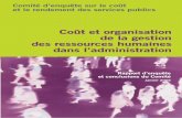Coût et organisation de la gestion des ressources humaines ......Janvier 2006 1 COÛT ET ORGANISATION DE LA GESTION DES RESSOURCES HUMAINES DANS L’ADMINISTRATION Rapport présenté