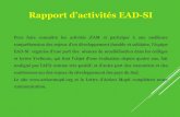 Rapport d’activités EAD-SI · Rapport d’activités EAD-SI Pour faire connaître les activités d’AMet participer à une meilleure compréhension des enjeux d’undéveloppement