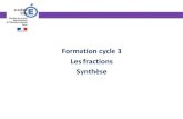 Formation cycle 3 Les fractions Synthèsecirco89-sens2.ac-dijon.fr/IMG/pdf/diaporama_de_synthese_fractions.… · •Les fractions sont à la fois ojets d’étude et supports pour