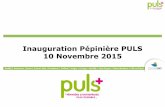 Inauguration Pépinière PULS 10 Novembre 2015€¦ · Travaux 303 986.62 ... 09 72 31 22 71 contact@entrelac.fr Activité de coworking D’ores et déjà 20 coworkers réguliers