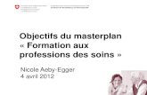 Objectifs du masterplan ¢« Formation aux professions des ... ... Forum Masterplan ¢« Formation aux professions