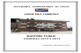 RAPPORT PUBLIC - Cour Des Comptes PUBLIC EXERICE 2010-2014… · Rapport de la Cour des comptes sur le contrôle des comptes des Provinces pour les exercices 2009 et 2010 ; Observations