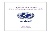 Le droit de l’enfant à un développement durable droit... · Il n’est pas inutile à ce tournant de faire le bilan des expériences de l’UNICEF et d’en tirer des enseignements