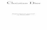 Rapport financier semestriel au 30 juin 2020 · Commentaires sur l’activité et les comptes semestriels consolidés du groupe Christian Dior au 30 juin 2020. 1. COMMENTAIRES SUR