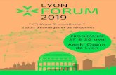 LYON FORUM€¦ · et la gastronomie lyonnaise. - Les Halles de Lyon, le samedi 27 à 10h30 et 11h (durée : 1h30). - Les secrets de la gastronomie lyonnaise, le dimanche à 14h30