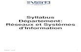 Syllabus Département: Réseaux et Systèmes d'Information · Syllabus Réseaux et Systèmes d'Information Semestre 1 - MODULE UV INTITULÉ INTERVENANTS COEF. /ECTS P. RSI1-A Mathématiques