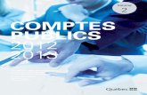 VOLUME 2 COMPTES - Quebec · 2016. 7. 20. · 2 Les Comptes publics 2012-2013 présentent la situation financière du gouvernement du Québec et ses résultats de fonctionnement.