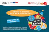 Fête de la Science Du 6 au 14 octobre 2018physiquechimie.eu/wp-content/uploads/pdf/FDS_2018_Herault.pdf · champignons et de bactéries sous loupes et microscopes. INRA, CIRAD, Montpellier