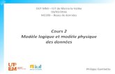 Cours 2 Modèle logique et modèle physique des donnéesigm.univ-mlv.fr/~gambette/ENSIUT/M2203Cours2-2016.pdf · • Résumé des épisodes précédents • Modèle logique des données