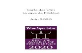 Carte des Vins La cave de l’Estérel Juin 2020...Les Vins Sucrées/Sweet Wines Les Vins Rouges/Red Wines Les Vins Rosés Les Vins Blancs/White Wines Argentine/Argentina Chili/Chile
