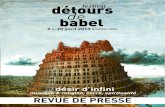 REVUE DE PRESSE · Revue de Presse - Festival Détours de Babel 2013 CIMN - 17 rue Bayard 38000 Grenoble REVUE DE PRESSE Tel.: +33 (0)4 76 89 07 16 /  1