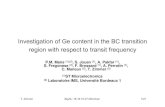 Investigation of Ge content in the BC transition region ...€¦ · T. Zimmer BipAk, 18-19.10.07 München 1/21 Investigation of Ge content in the BC transition region with respect