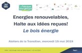 Energies renouvelables, Halte aux idées reçues!1089 ml. Le contrat prévoit une enveloppe de 560 000 €. Atelier « bois énergie, halte aux idées reçues! » l 15 mai 2019 Page