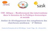 CSI- Afrique – Renforcement des interventions dans le ... · politique économique et sociale IV.Les perspectives et les axes d’actions futures ... Les enjeux de la participations
