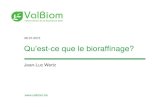 26.07.2015 Qu’est-ce que le bioraffinage?valbiom.be/files/library/Even-Vignettes/Libramont...Définition Bioraffinage • Le bioraffinage est le processus durable de transformation