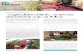 PROJET PRINCIPAL EN BOLIVIE «L’agriculture urbaine» assure … · 2018. 2. 27. · Projet 160047 Moyens financiers nécessaires: CHF 24500.– Plus de 650 familles bénéficient