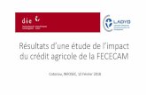 Résultats d’une étude de l’impact du crédit agricole de la FECECAM©sultats_d... · 2018. 2. 26. · Effets perçus et mesurés du crédit sur le revenu agricole 0 500 000