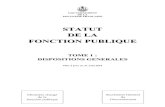 STATUT DE LA FONCTION PUBLIQUE€¦ · Chapitre III - La durée et la cessation de détachement 101 Chapitre IV - Règles particulières applicables aux fonctionnaires détachés
