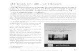 ENTRÉES EN BIBLIOTHÈQUE - Dordognememoires-resistances.dordogne.fr/fileadmin/user_upload/... · 2014. 10. 1. · Mémoire de la Dordogne n° 22, décembre 2011 : entrées en bibliothèque