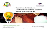 Système de Gestion Environnementale, Sociale, Santé et de ... · MCA-Bénin II a mis en place un système de GestionEnvironnemental, Social de Santé et de Sécurité (SGESSS) pour